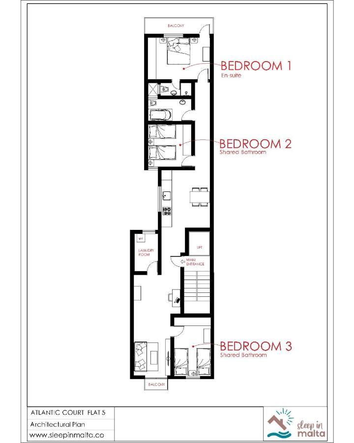F5 Room 1, Private Double Room With Private Bathroom And Balcony In Shared Flat Msida Exteriér fotografie